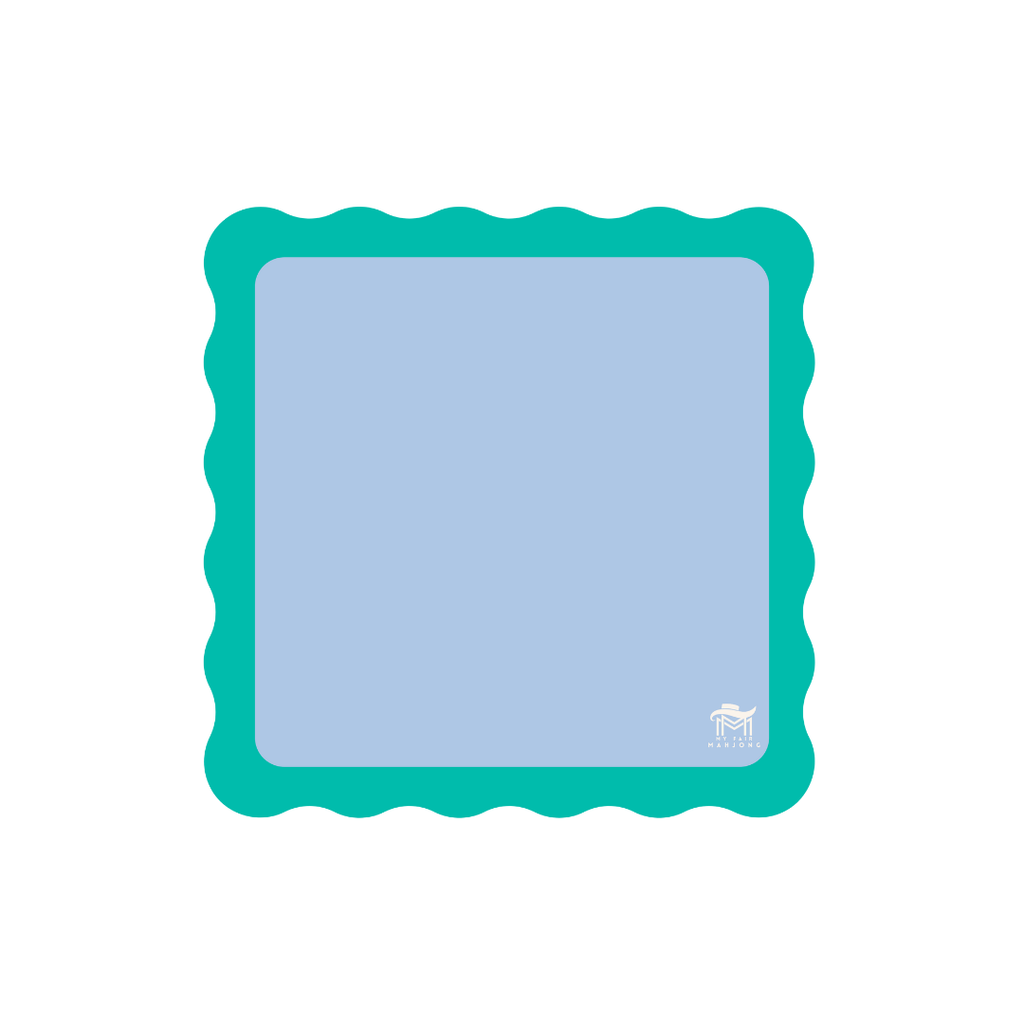 MINI MAHJONG MAT  |  Color Wave  |  21" x 21": Pink Center- Blue Scallop