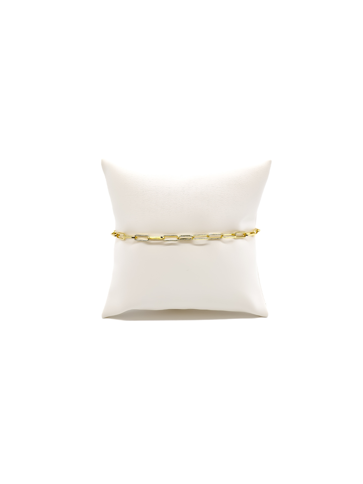 Gold Ashley Paperclip Chain Charm Bracelet: 7" (Medium)