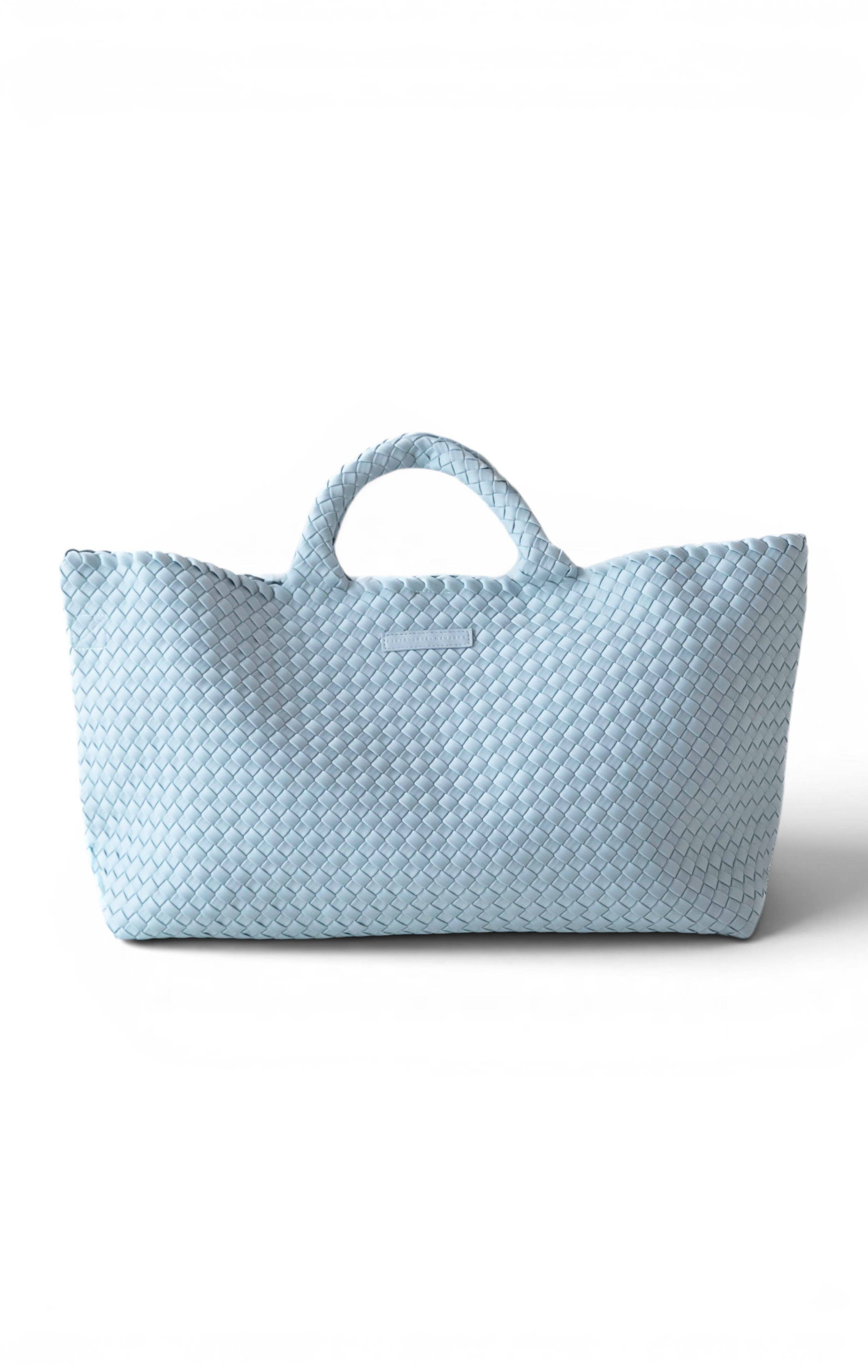 Mahjong Bag - Woven Carryall with Matching Tile Pouch: Light Blue