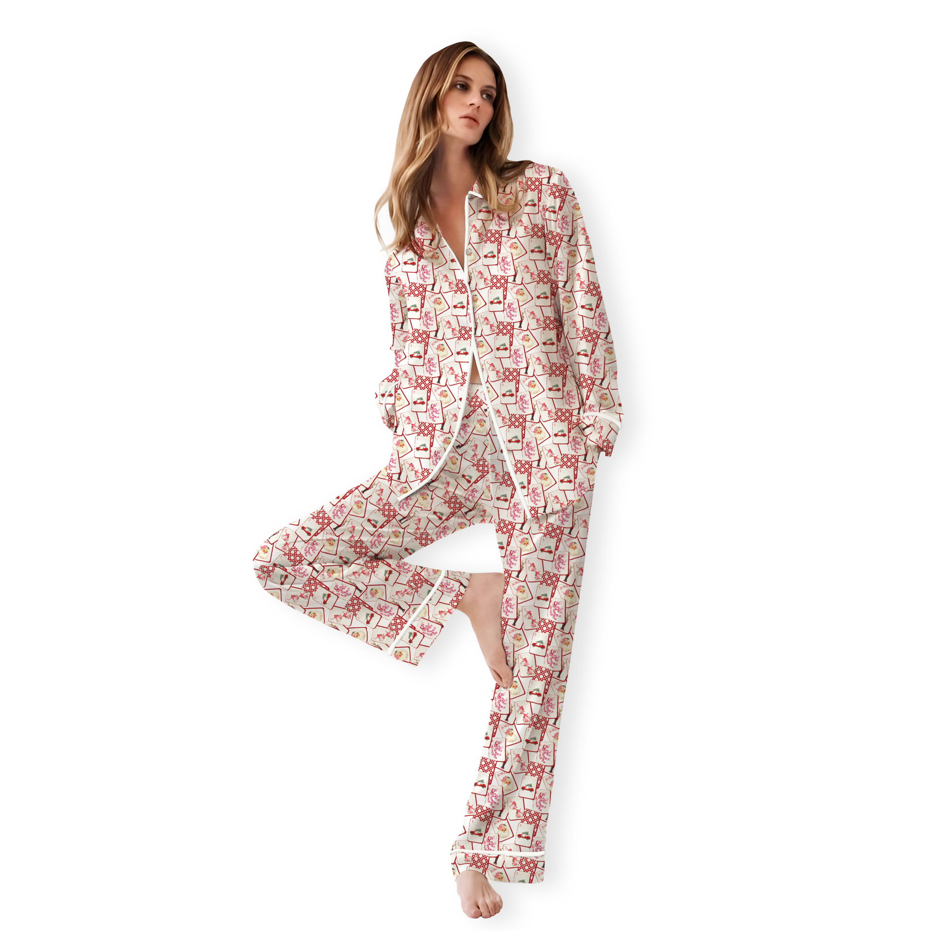 Christmas Mahjong Pajama Pant-set : S