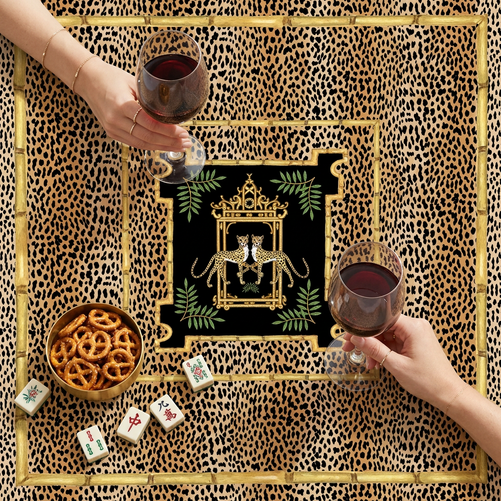 Mahjong Tablecloth, Boutique Monogram: Sloane / 55" polyester