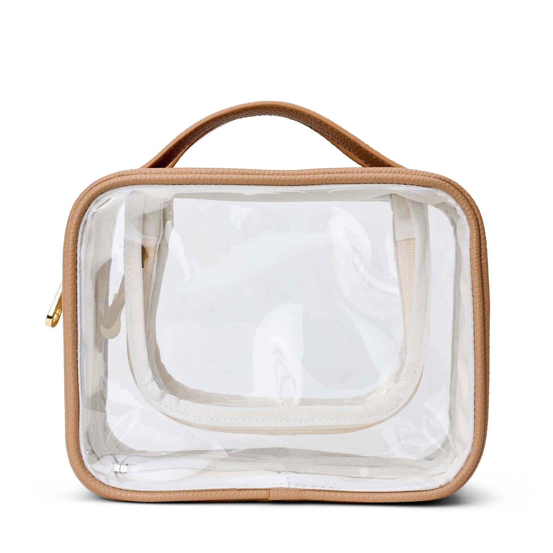 "Mojo" Clear Train Case (Personalizable) : Latte