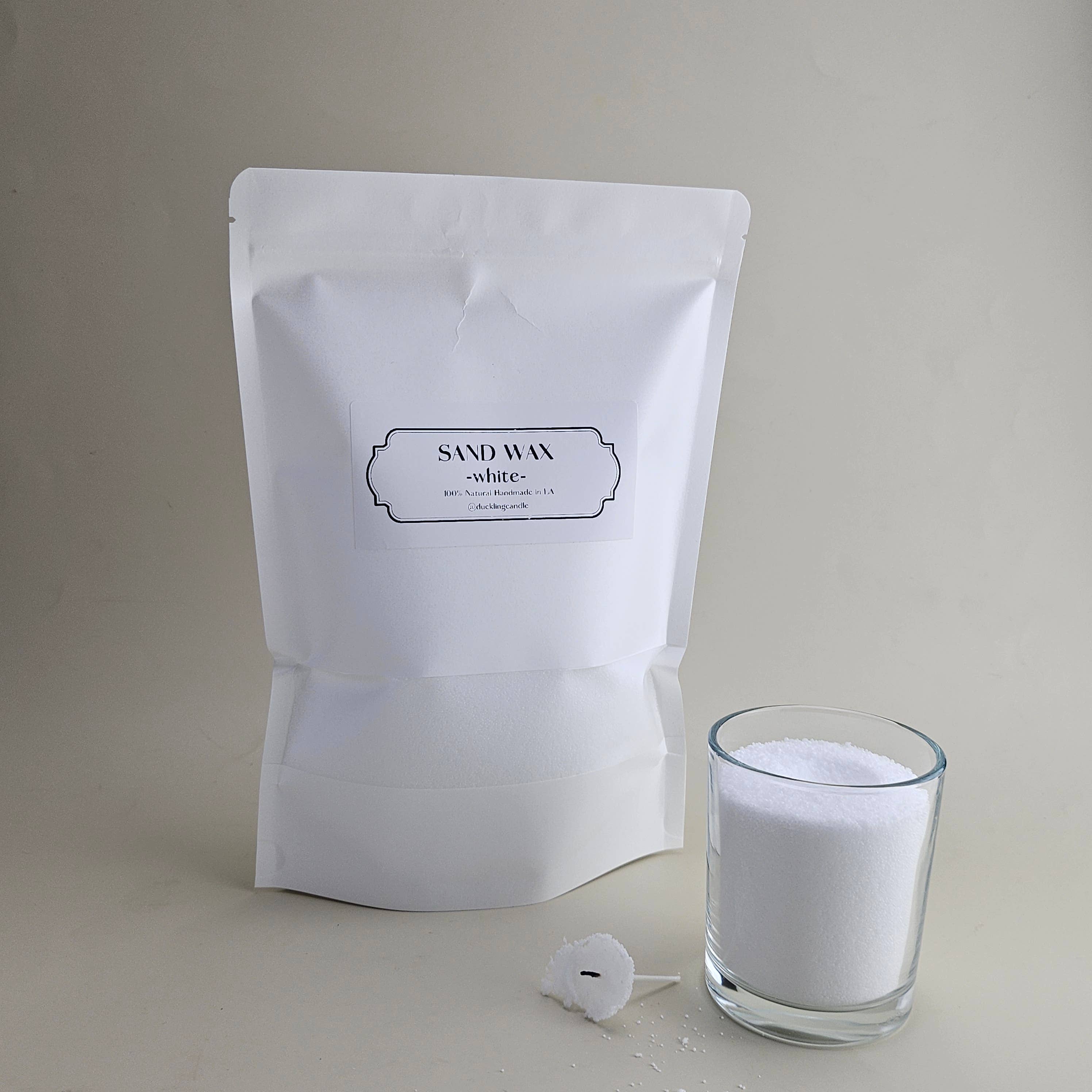 Sand Wax DIY Candle | 100% Natural Pearled candle kit: Sea Mist / White