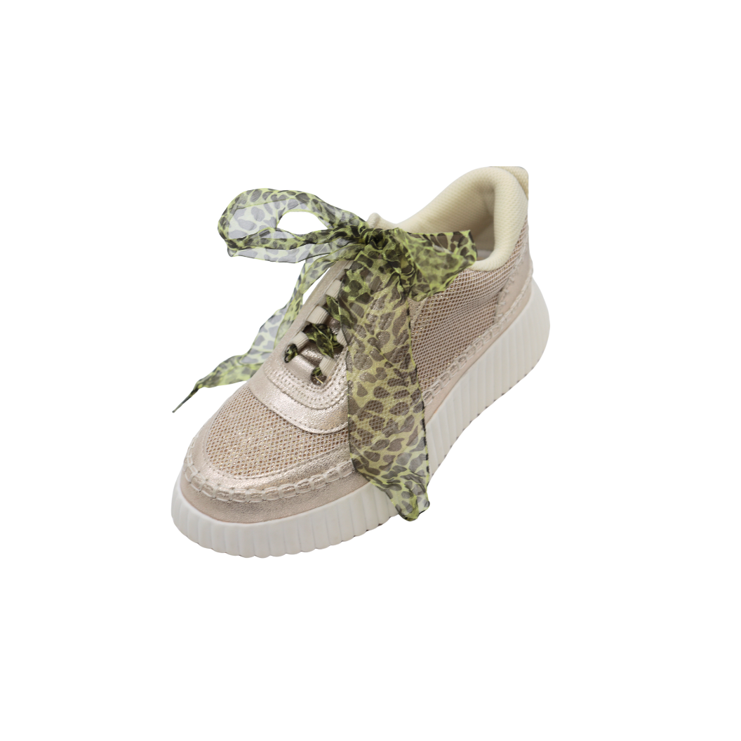 Leopard Shimmer Chiffon Shoelaces - Assorted