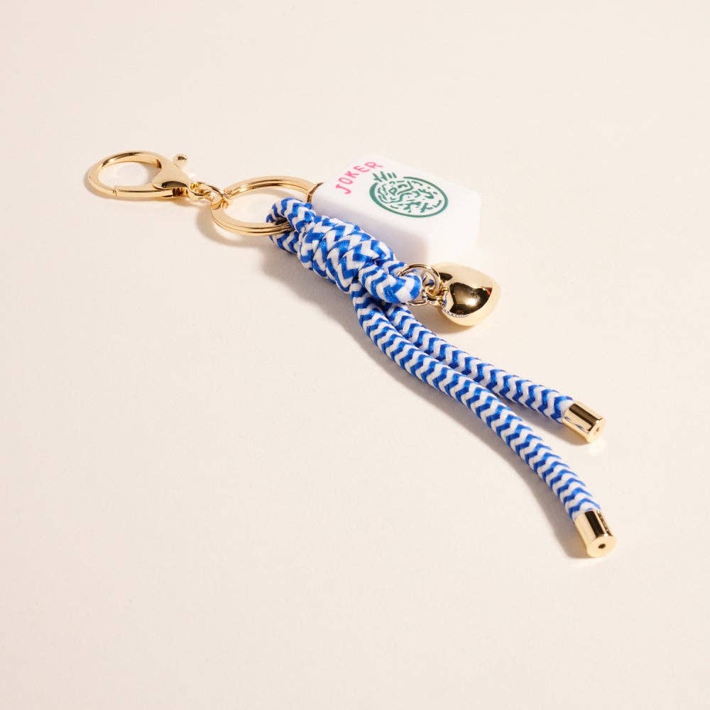 Mahjong Tile Puffy Heart Cord Keychain Bag Charm: Pink / ONE