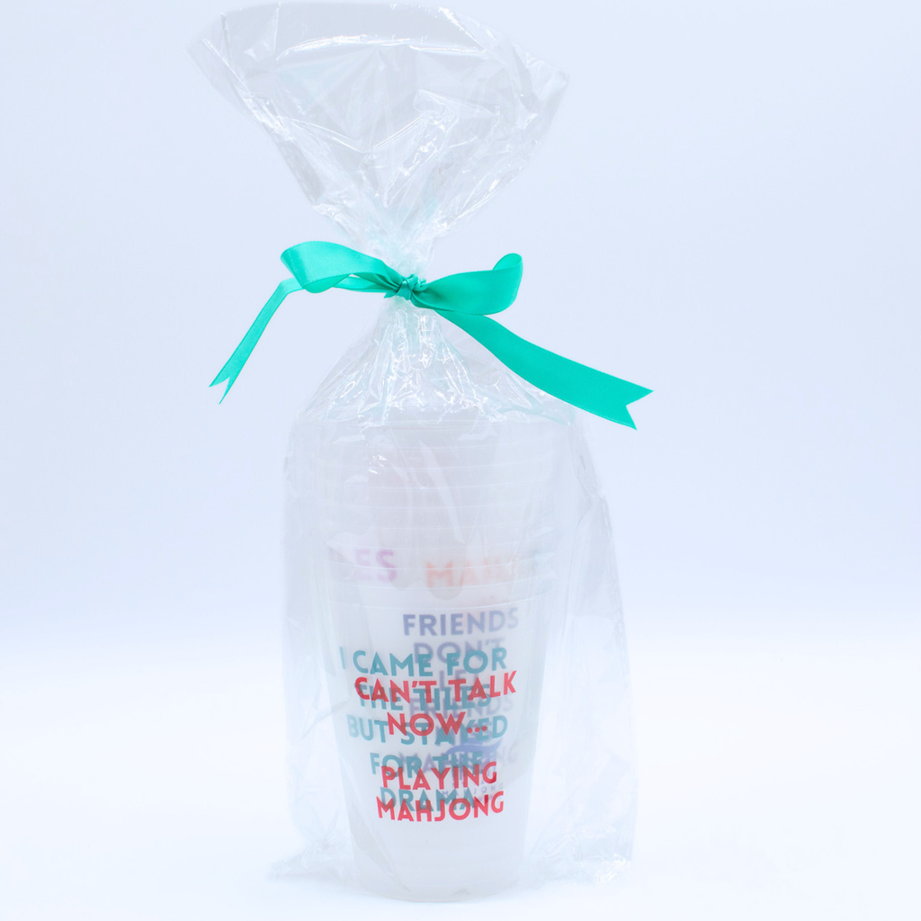 Mahjong Frosted Cups  |  10 Different Designs in Every Pack