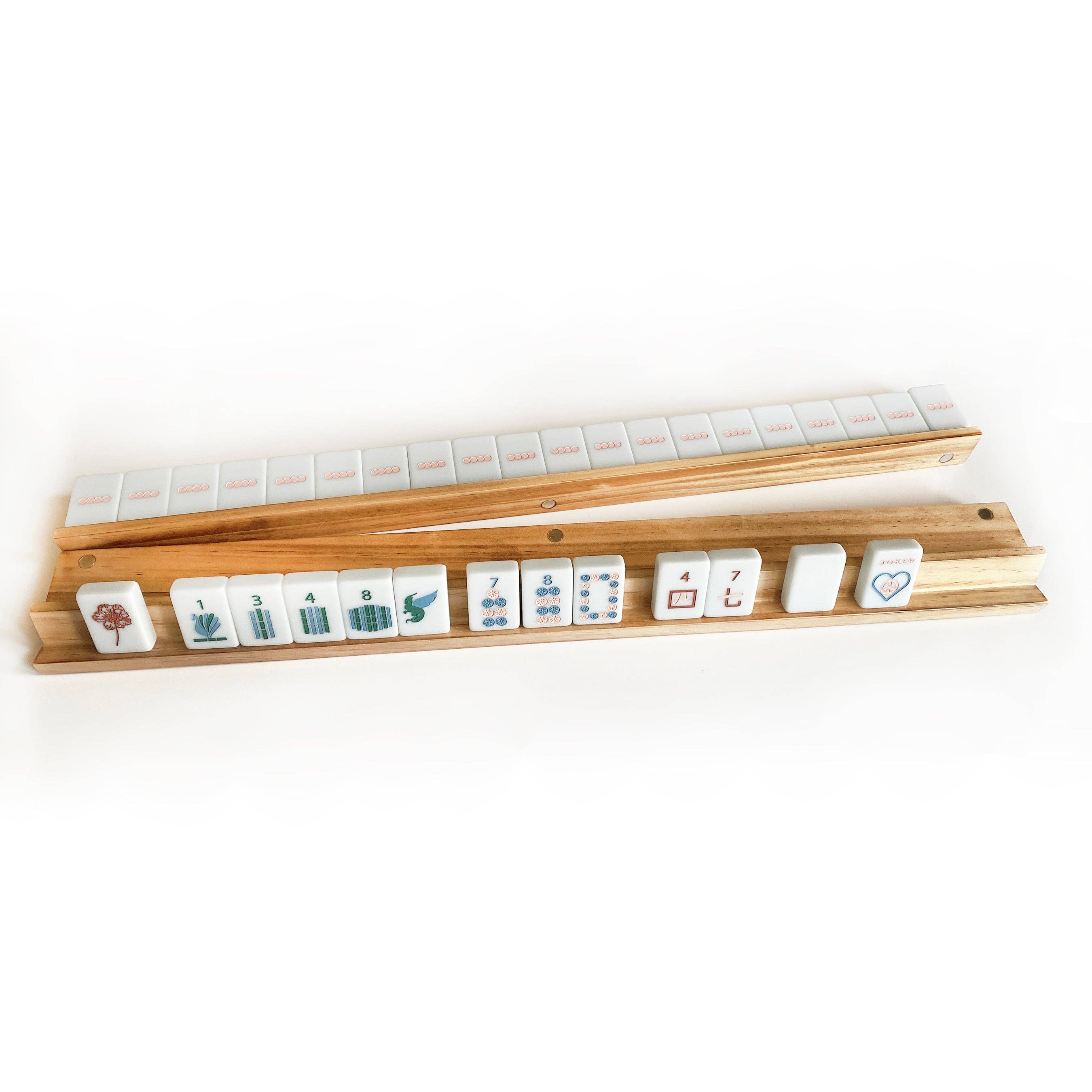 Mahjong Racks & Pushers (Set of 4): French Blue