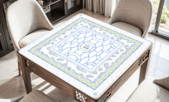 Hamptons Hydrangea Mahjong Mat | The House of Hydrangea Coll: 31.5" Square