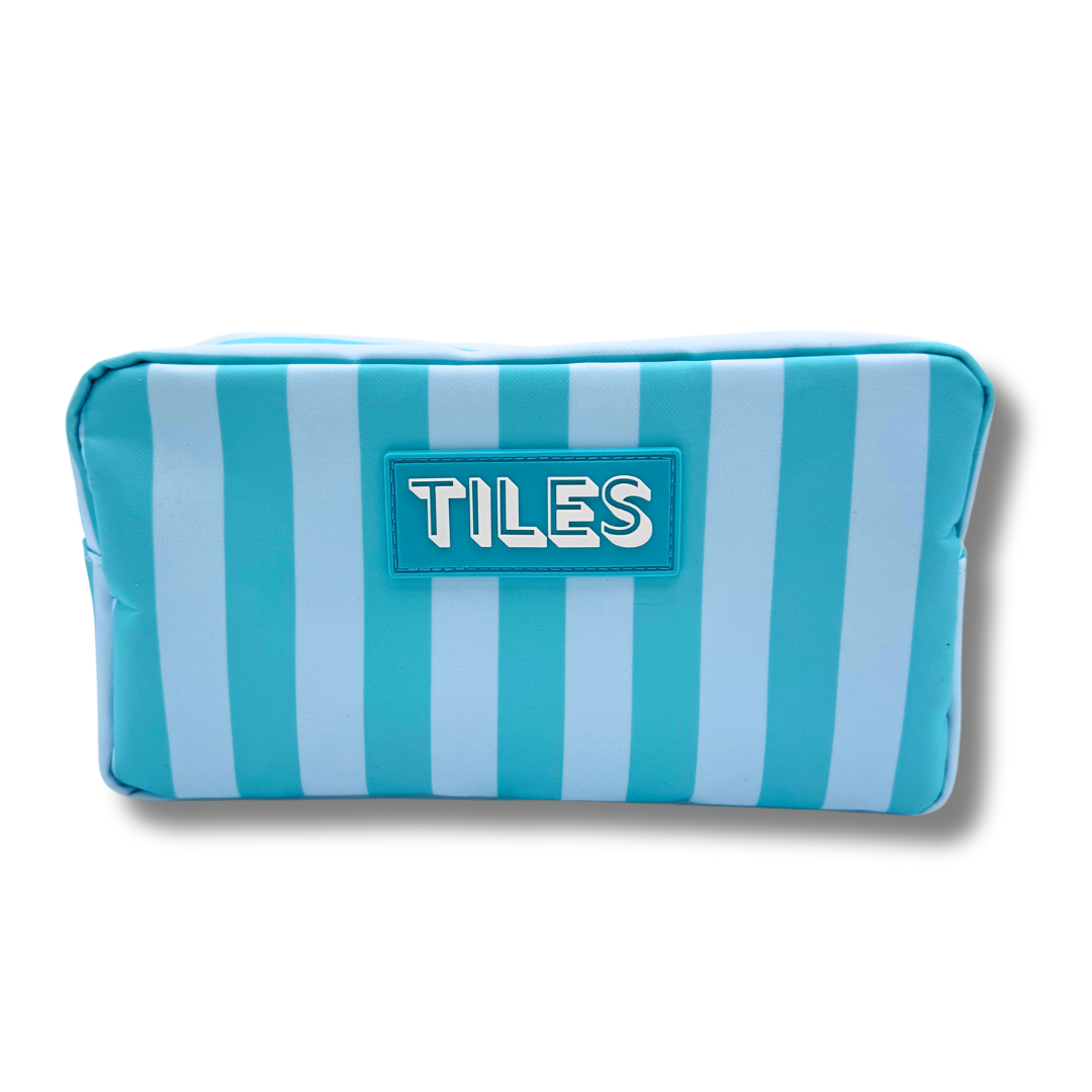 Premium Mahjong Tile Bags  |  Fits Most Large Tile Sets  : Stripes- Pink & Red Tile Bag