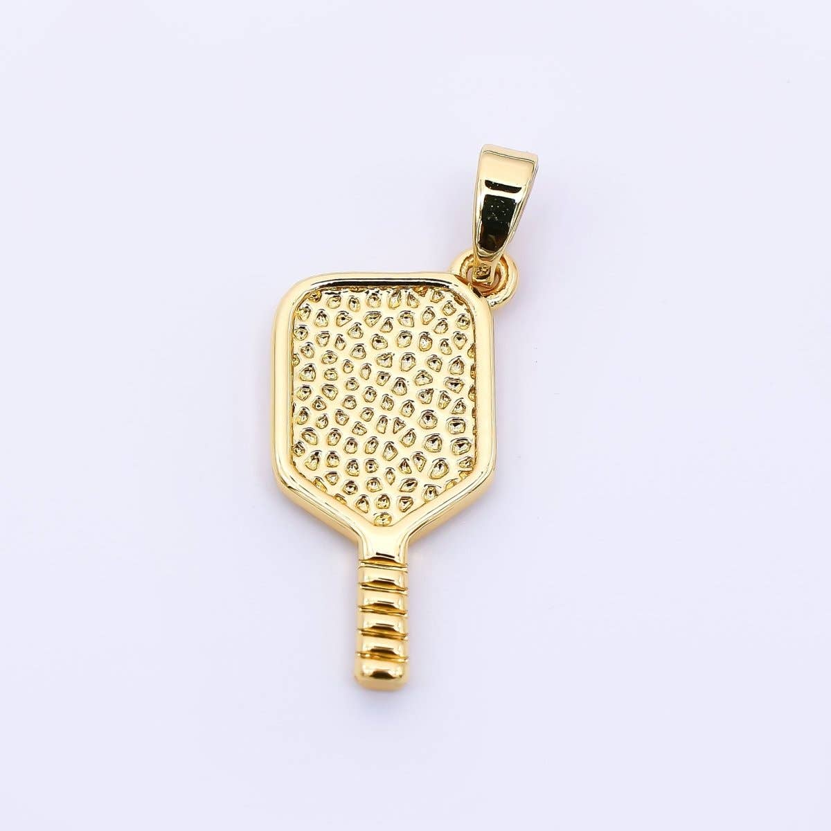 24K Gold Filled 21mm Pickleball Paddle Racket Sport Charm | AH-477