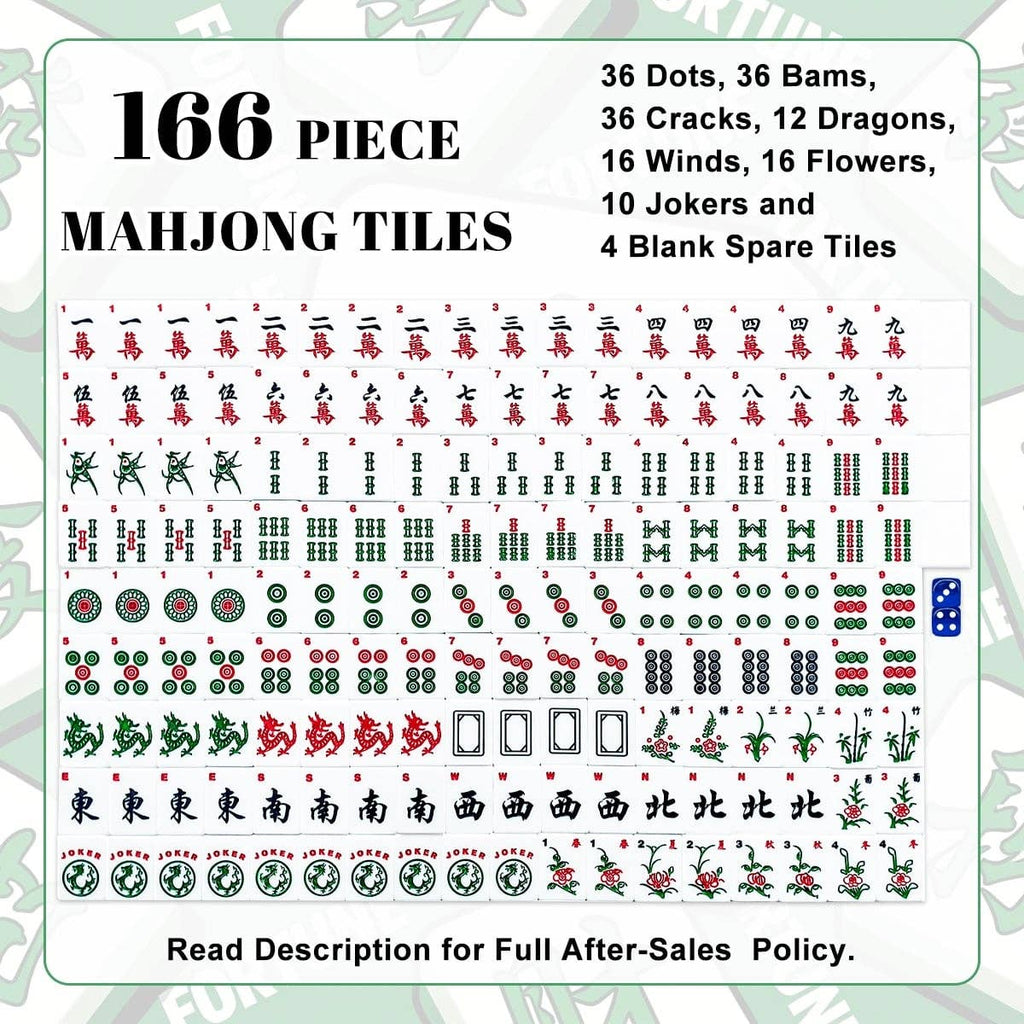 Peacocking American Mahjong Tiles: Bag Set