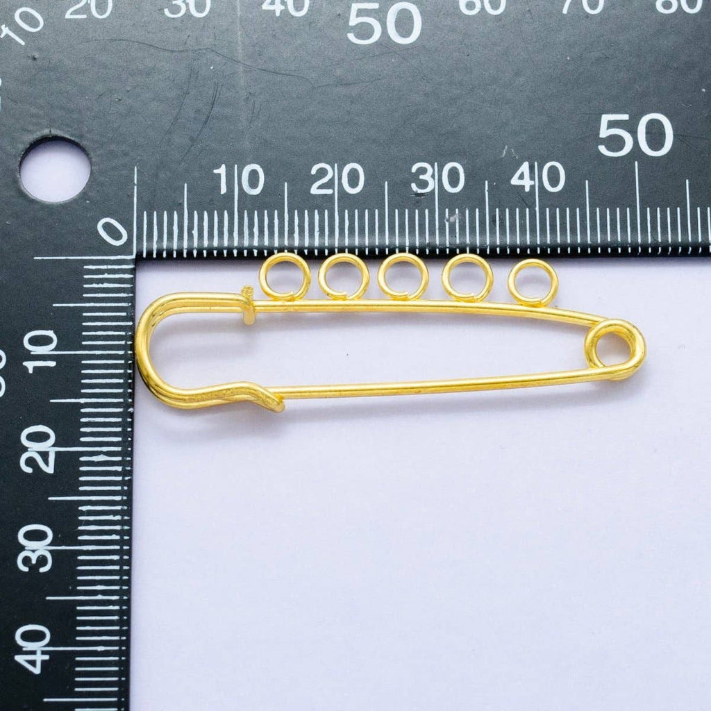 24K Gold Filled Safety Pin Shoe Bag Charm Keychain Finding | Z1074 Z1075: Three