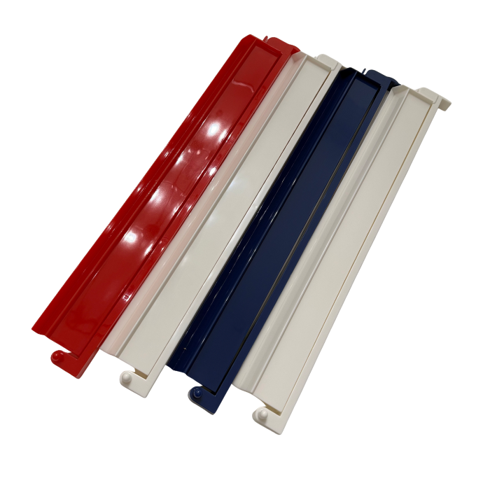 Mahjong Rack and Pusher Set of 4 - Solid Colors Red Blue White: Red
