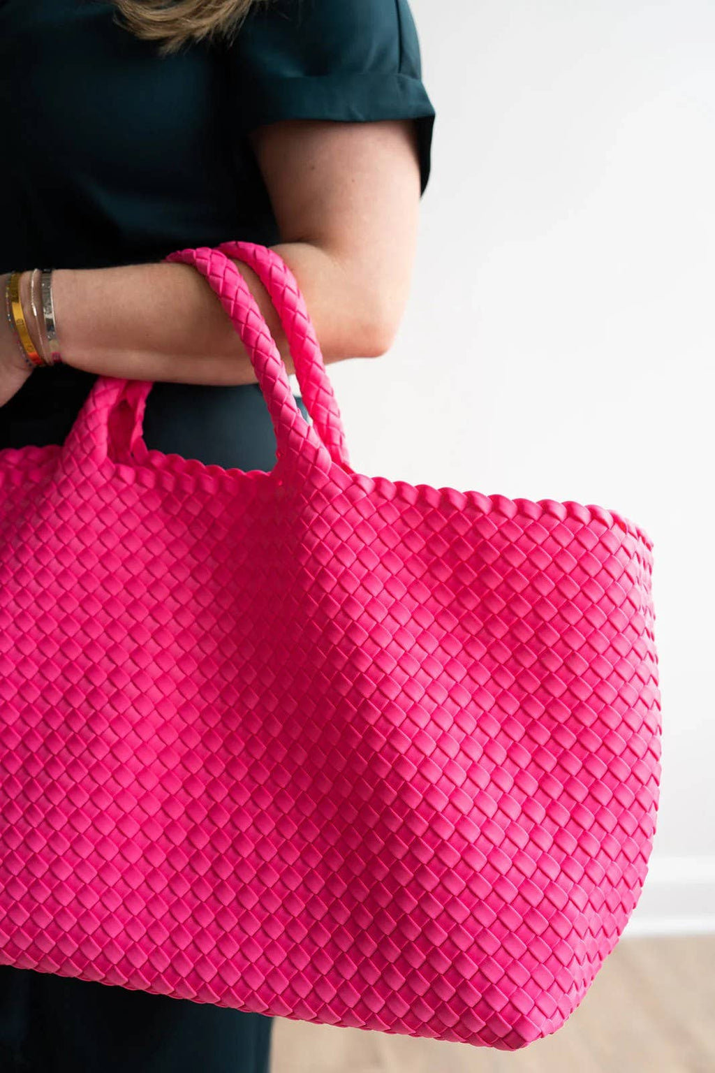 Woven Mahjong Carryall: Cream