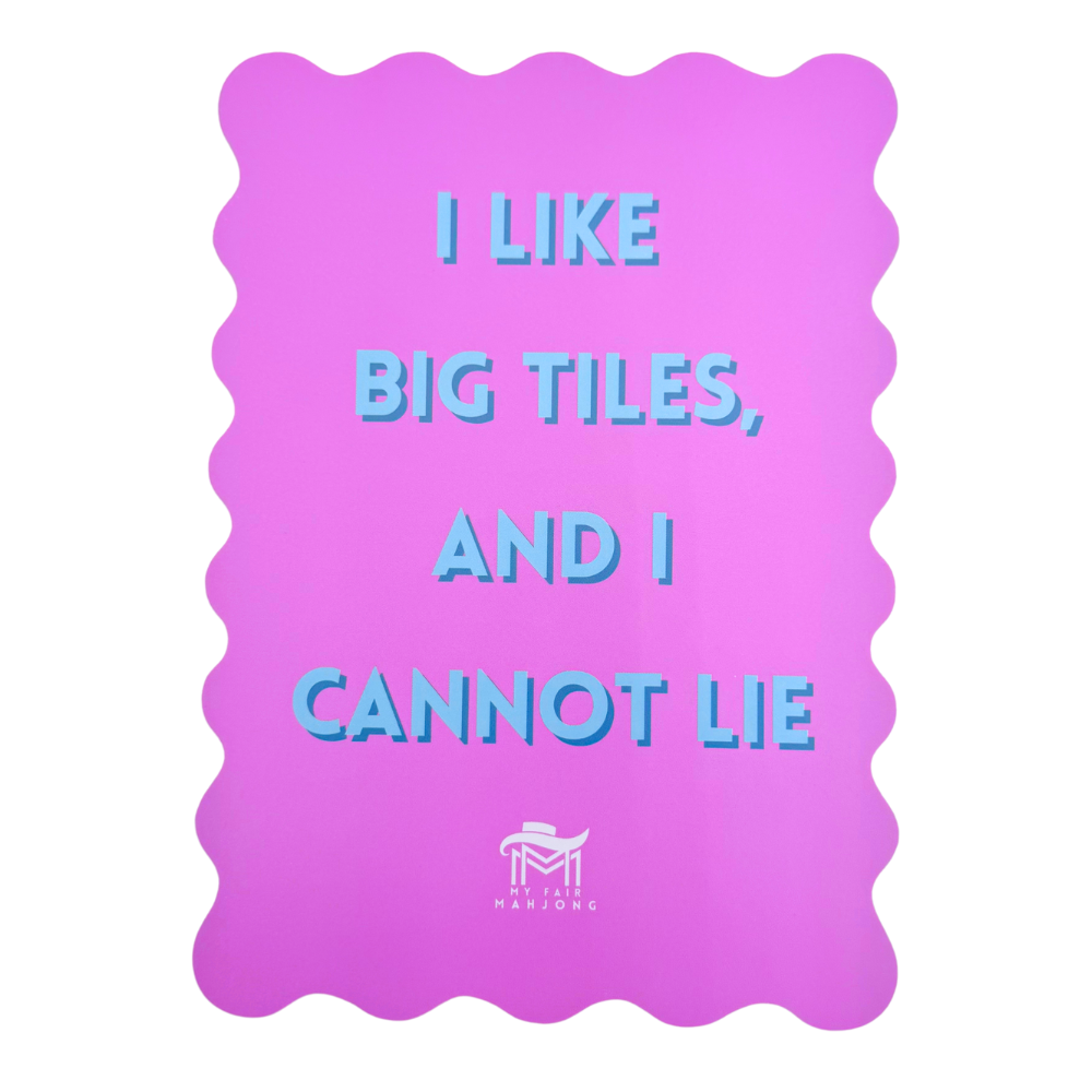 My Fair Mahjong “Friends Don’t Let Friends Miss Mahjong” Blue Scalloped Shuffle Card