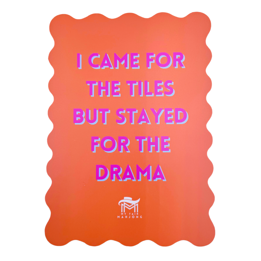 My Fair Mahjong “I Like Big Tiles” Pink Scalloped Shuffle Cards