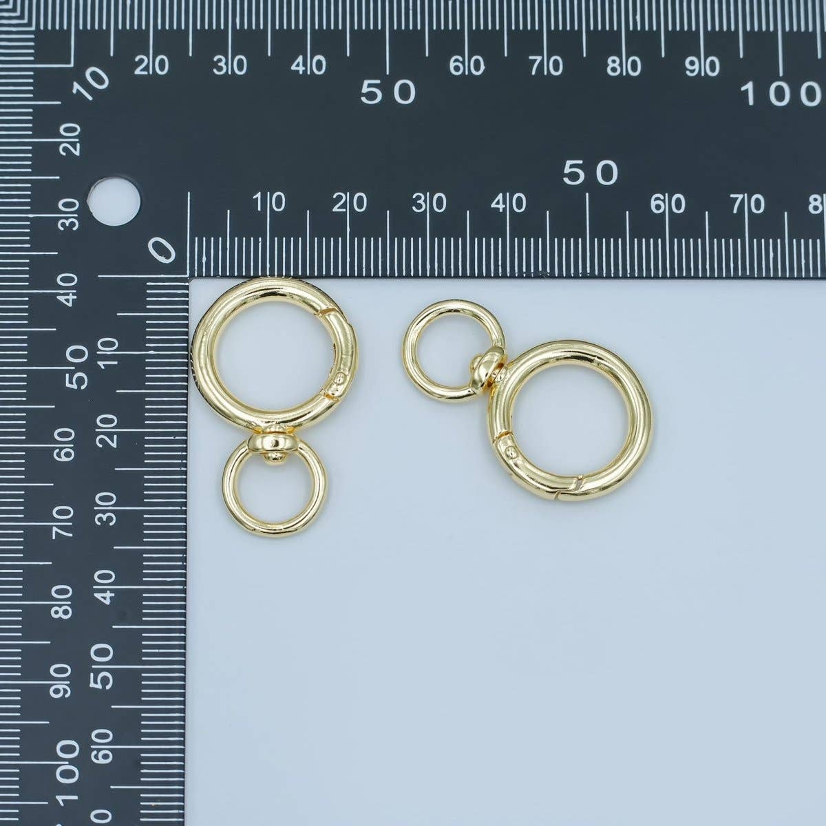 24K Gold Filled Round Push Gate Swivel Bag Charm Finding | Z1143