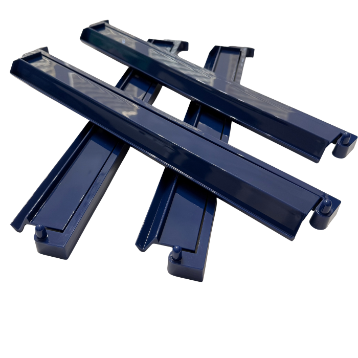 Mahjong Rack and Pusher Set of 4 - Solid Colors Red Blue White: Red