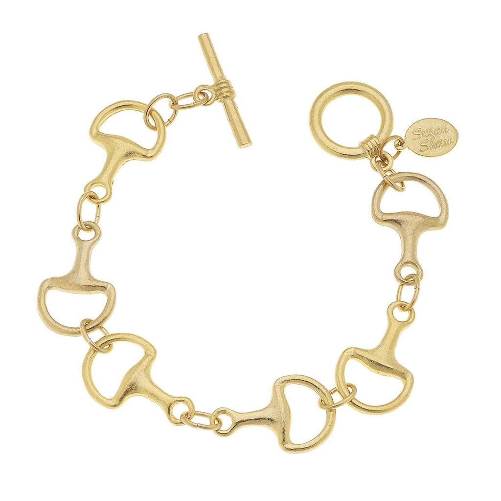 Horse Bit Toggle Bracelet: Gold