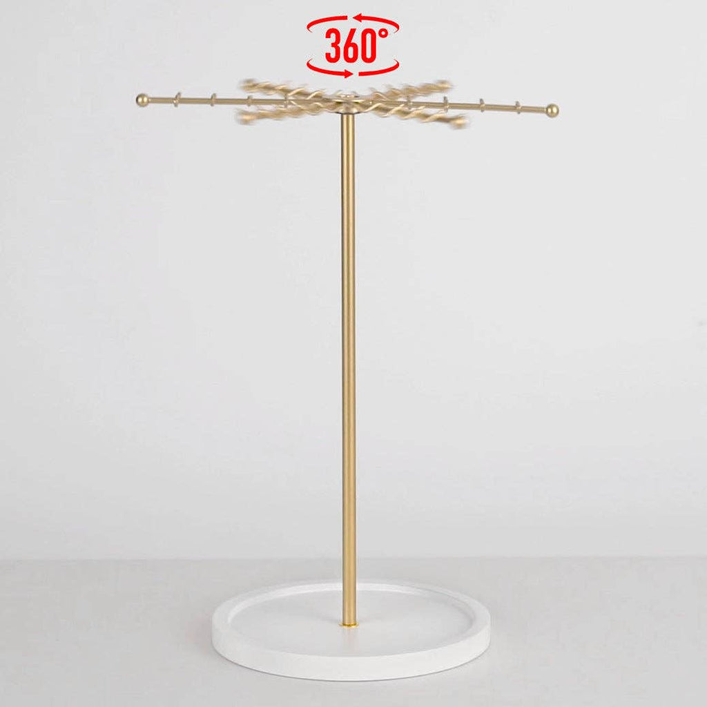 Rotating Jewelry Organizer Stand – 48-Hook Necklace & Bracelet Holder