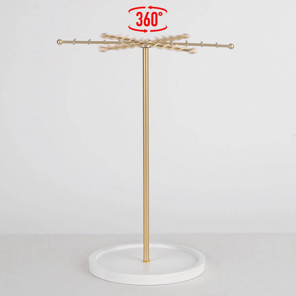 Rotating Jewelry Organizer Stand – 48-Hook Necklace & Bracelet Holder