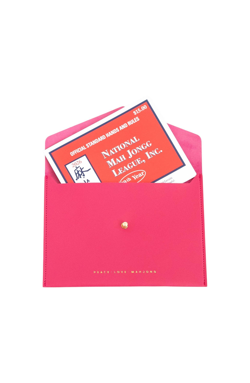 Peace Love Mahjong Card Clutch: Dusty Rose