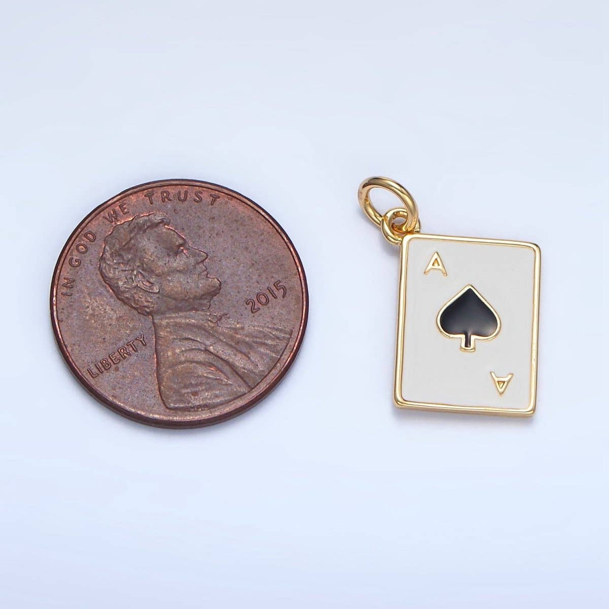 24K Gold Filled Ace Playing Cards Enamel Mini Charm | X879 - X882: Heart