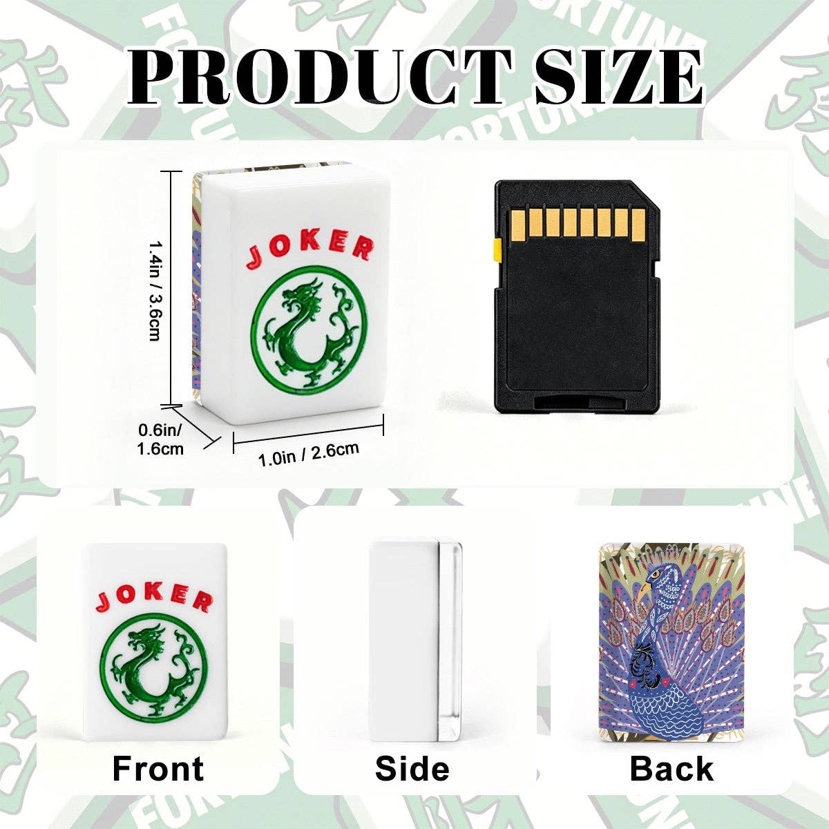 Peacocking American Mahjong Tiles: Bag Set