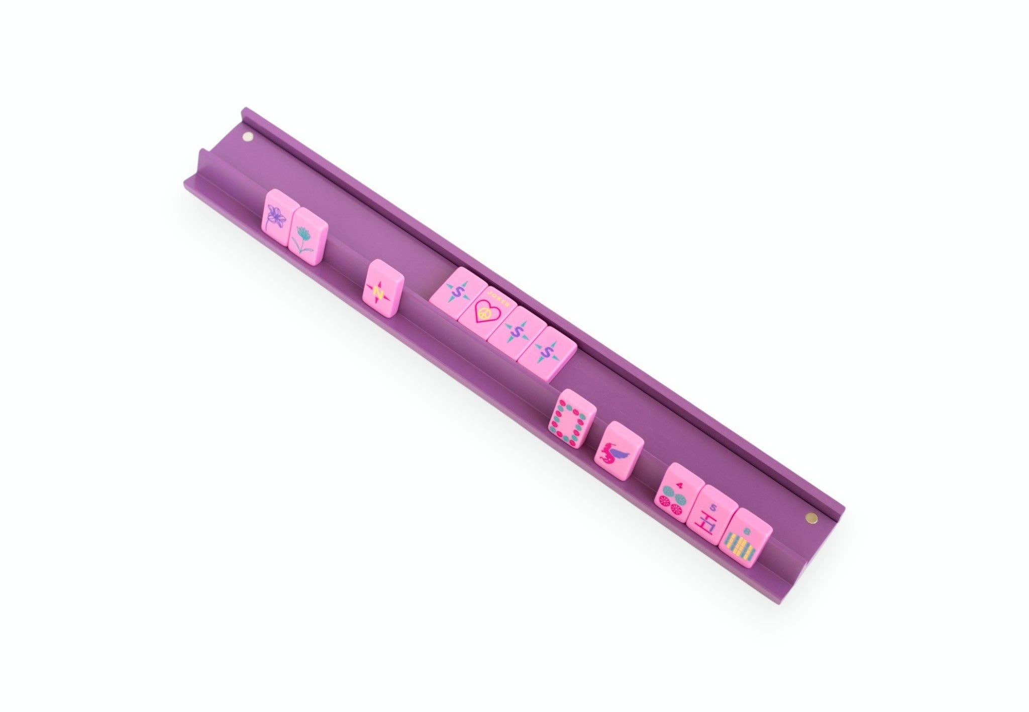 Mahjong Racks & Pushers (Set of 4): White