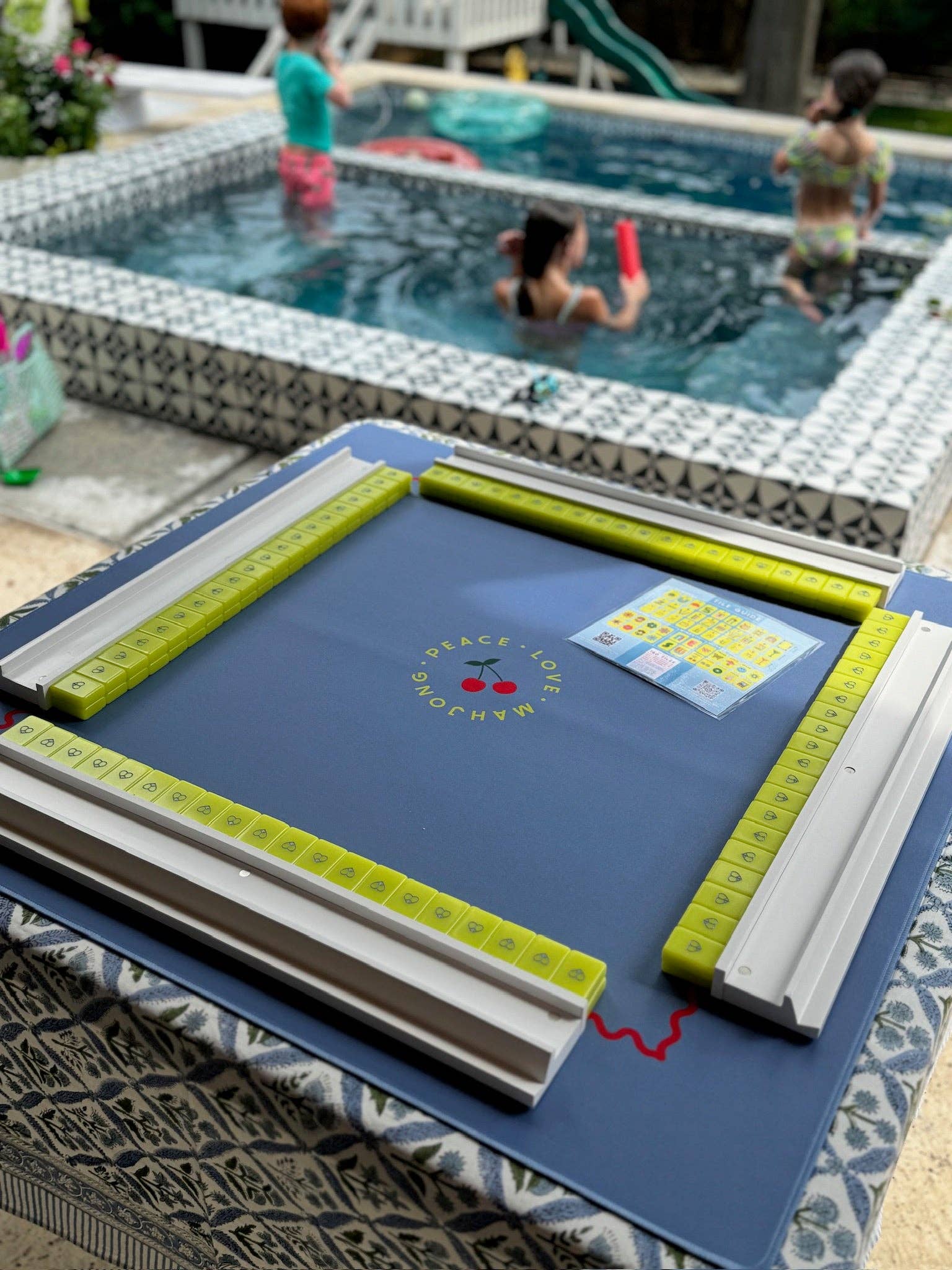 Mahjong Racks & Pushers (Set of 4): French Blue