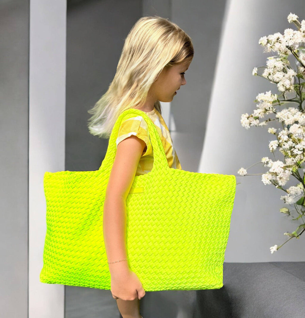 Woven Mahjong Carryall - Chartreuse