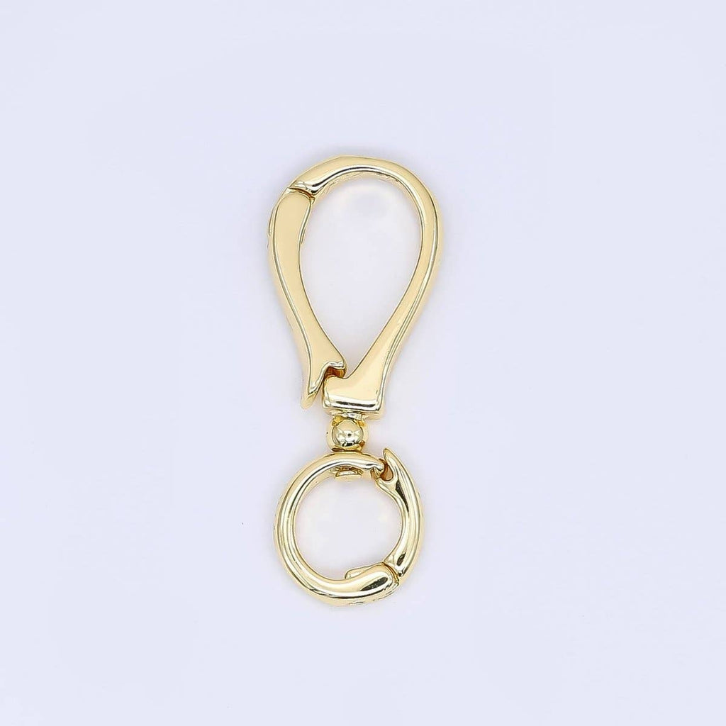 24K Gold Filled 26.5mm Pull Gate Oval Round Closure Finding | Z1155