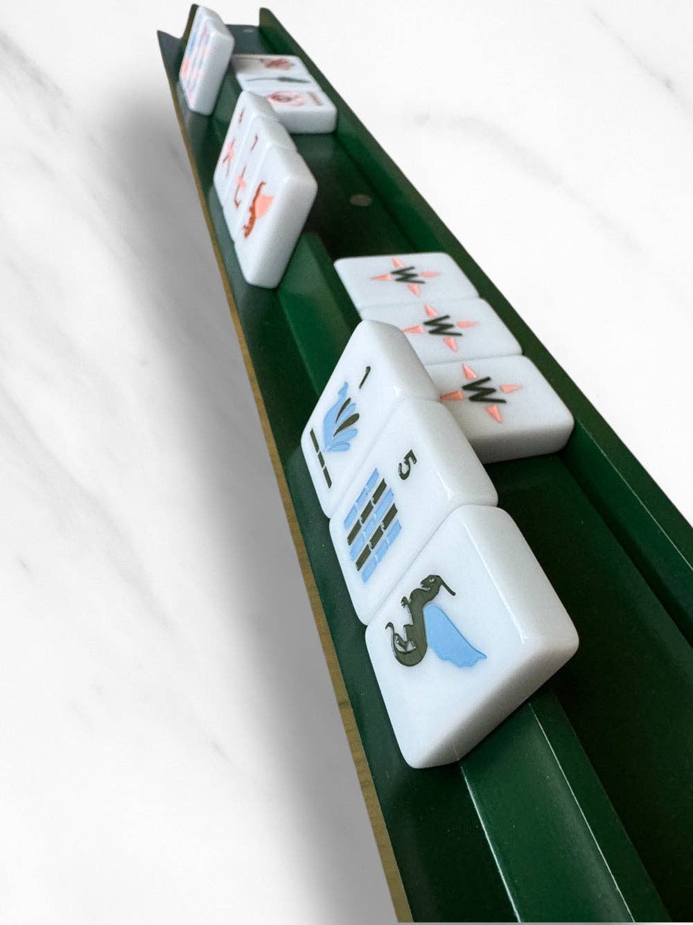 Mahjong Racks & Pushers (Set of 4): French Blue