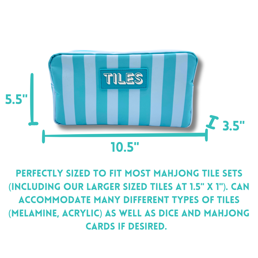 Premium Mahjong Tile Bags  |  Fits Most Large Tile Sets  : Stripes- Pink & Red Tile Bag