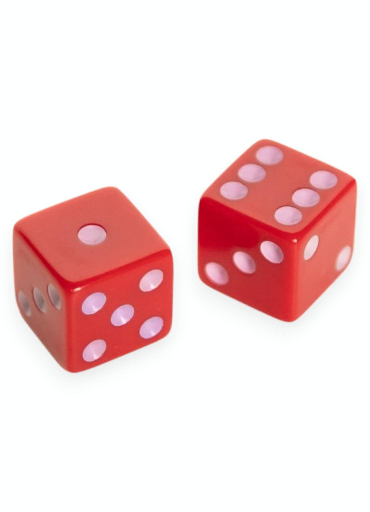 Dice (set of 2): Light Pink with Dark Green