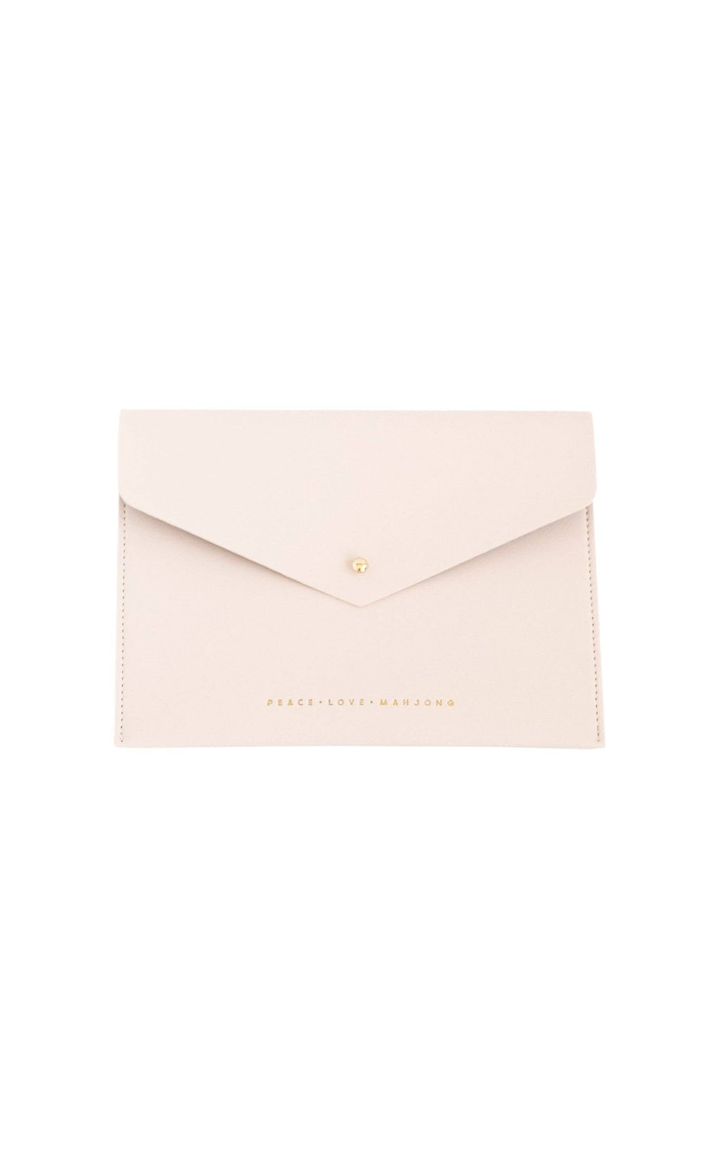 Peace Love Mahjong Card Clutch: Dusty Rose