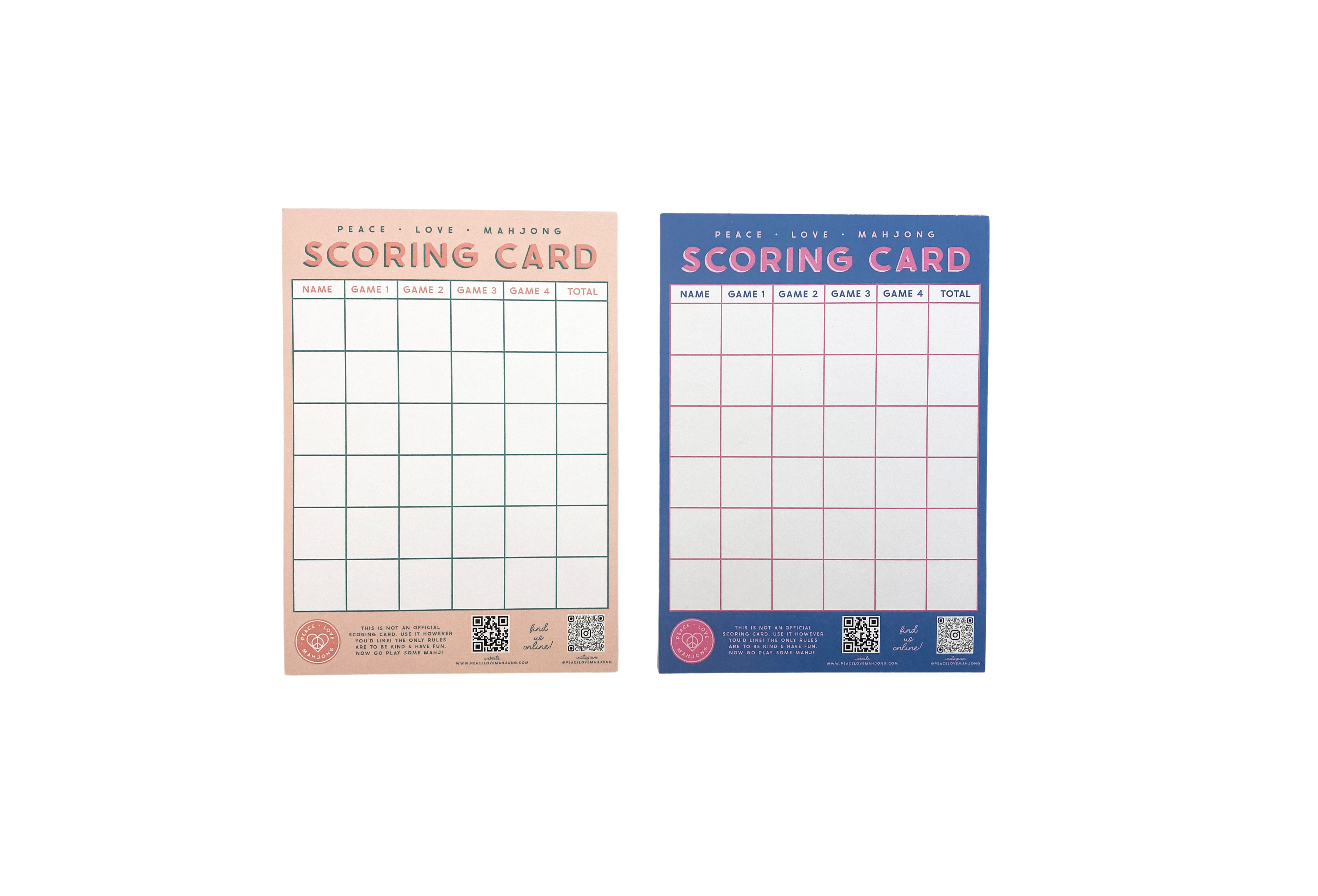 Mahjong Scoring Notepad: Light Pink