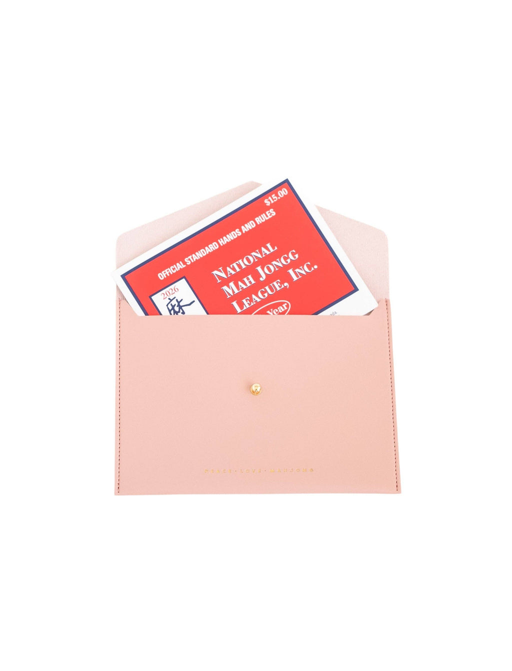 Peace Love Mahjong Card Clutch: Dusty Rose