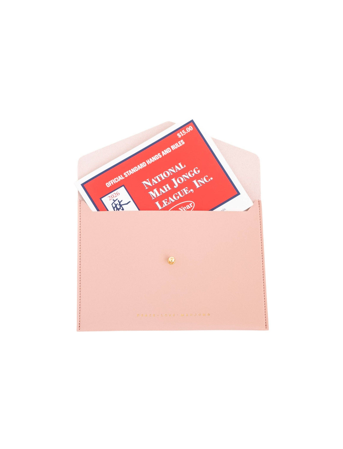 Peace Love Mahjong Card Clutch: Dusty Rose