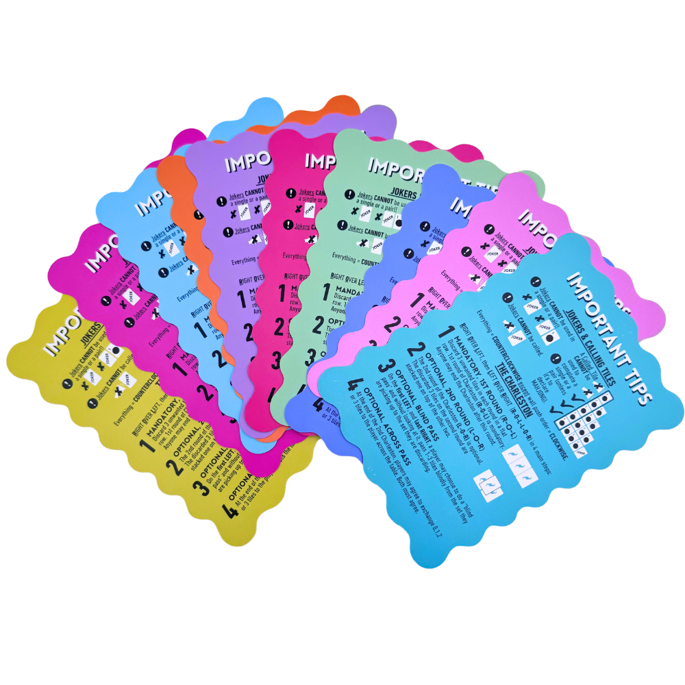 My Fair Mahjong “I Like Big Tiles” Pink Scalloped Shuffle Cards