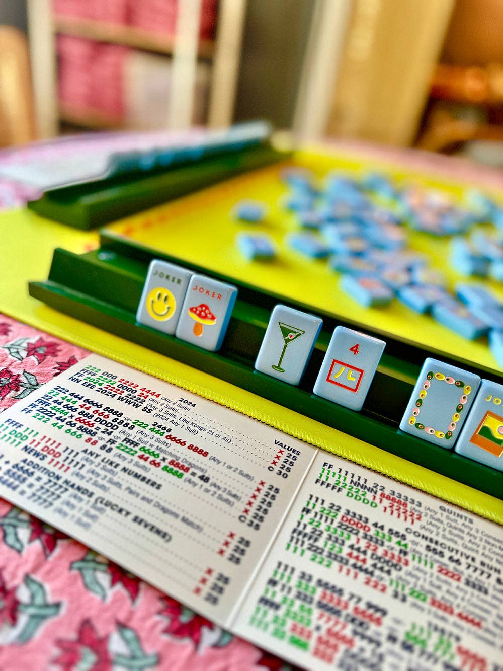 Mahjong Racks & Pushers (Set of 4): French Blue