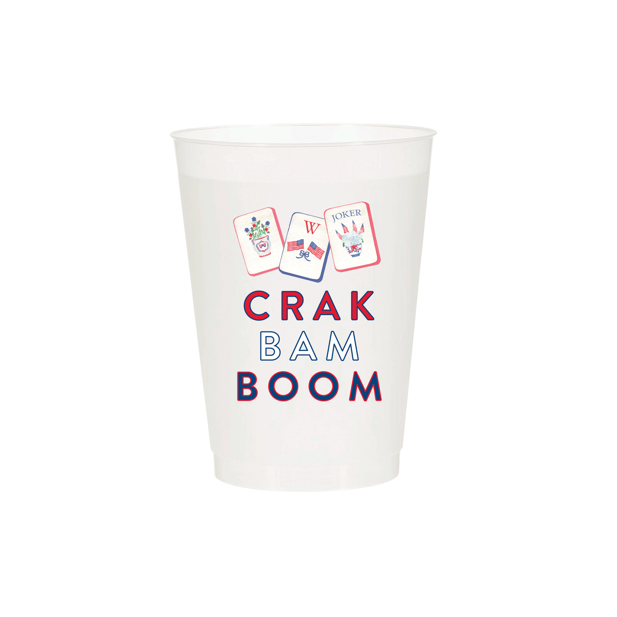 Mahjong 4th of July Frosted Cups 