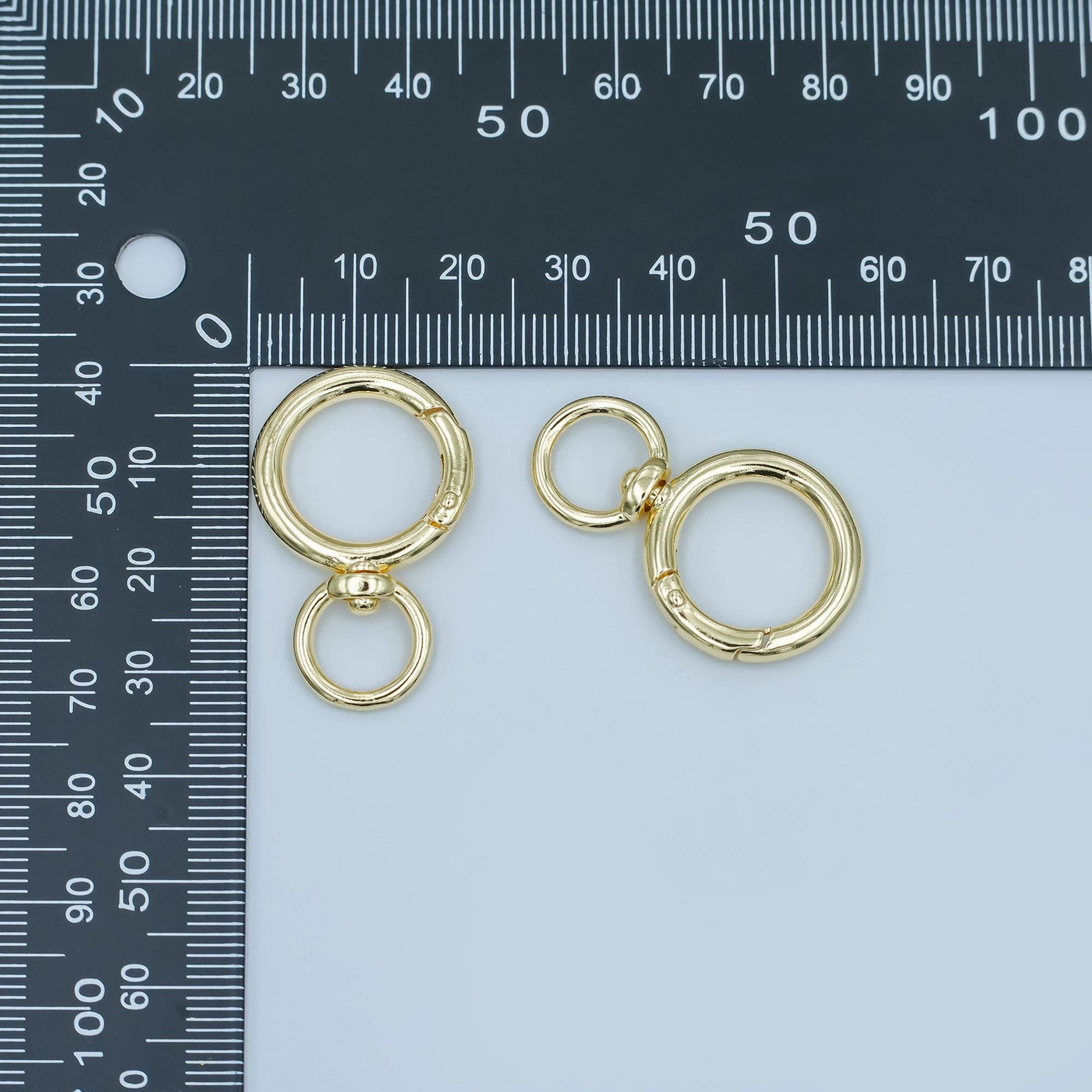 24K Gold Filled Round Push Gate Swivel Bag Charm Finding | Z1143