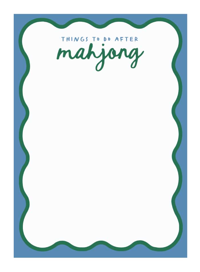 Things to Do After Mahj Notepad: Peach & Teal