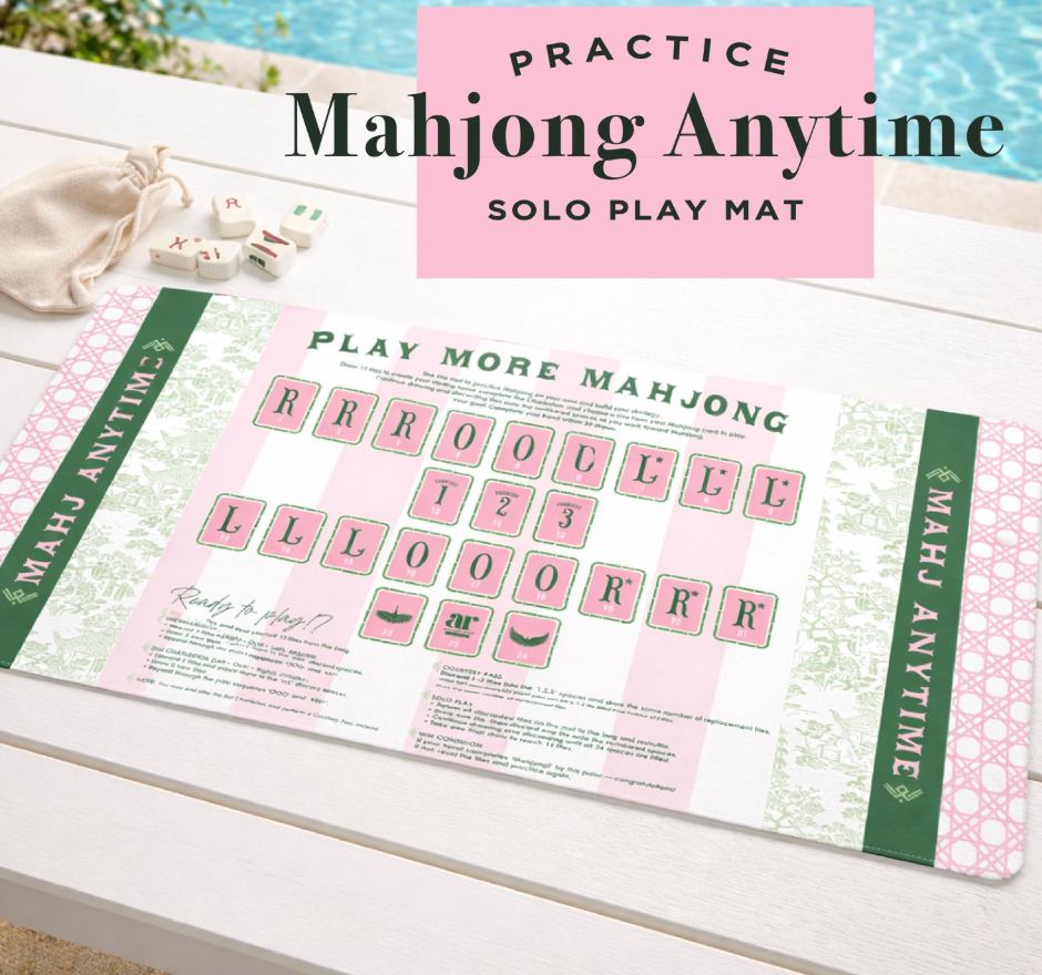 Mahjong Practice Mat | Strategy, Charleston, Training,: Pink Stripe