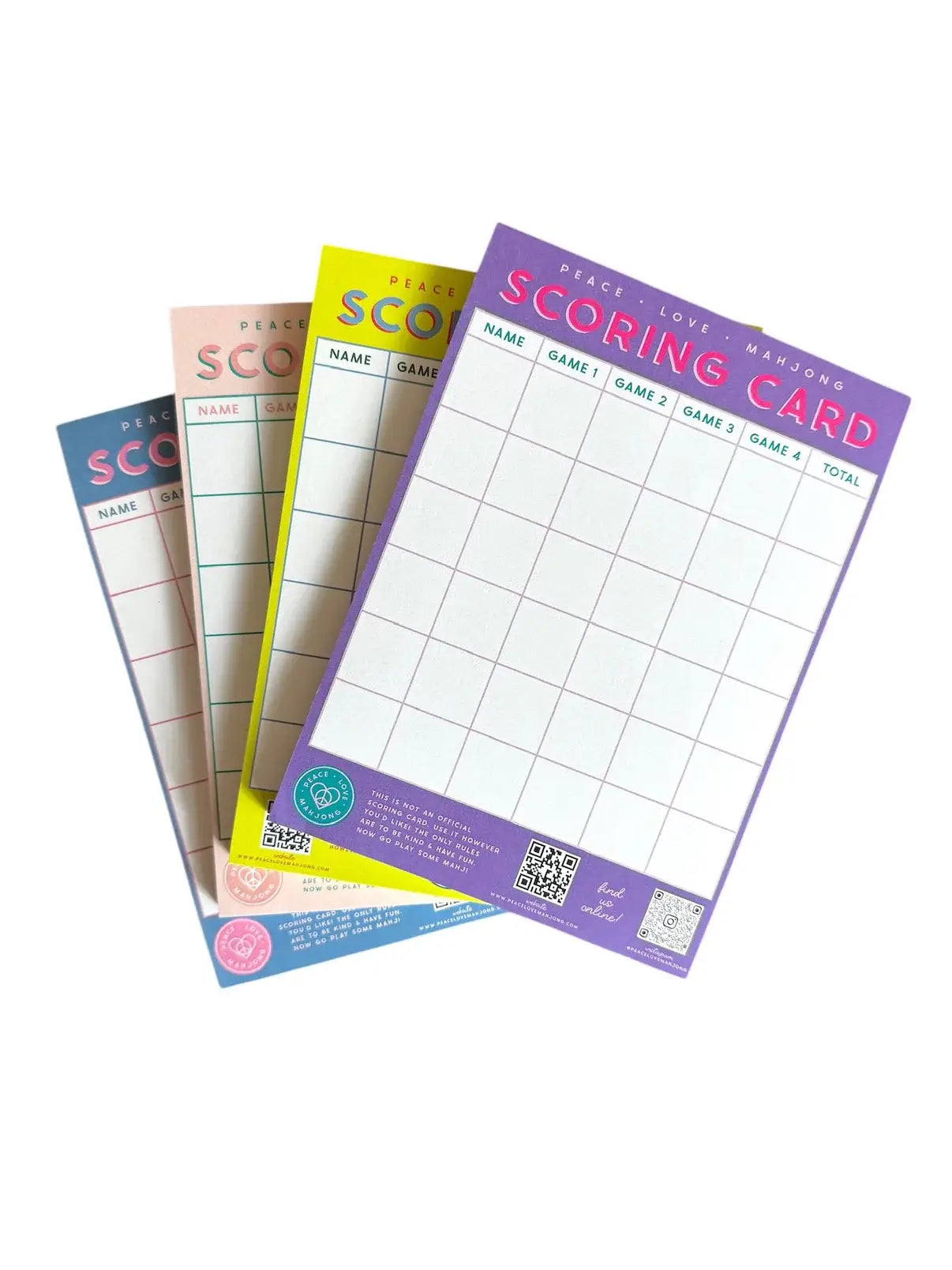 Mahjong Scoring Notepad: Light Pink
