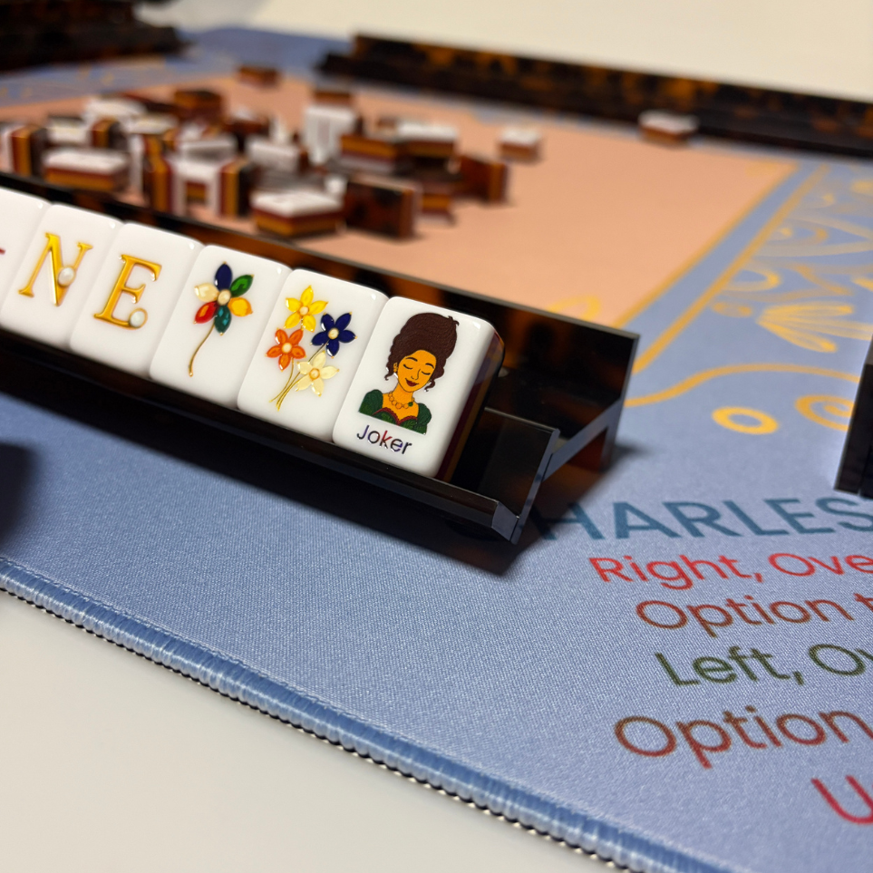 Luxury Handmade Tortoise Shell Acrylic Mahjong Racks and Pushers Set of 4: Tortoise Shell