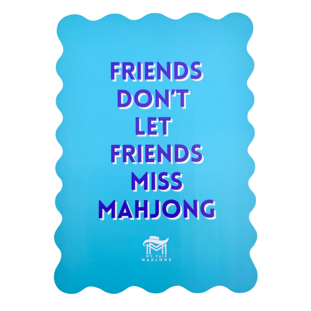 My Fair Mahjong “I Like Big Tiles” Pink Scalloped Shuffle Cards