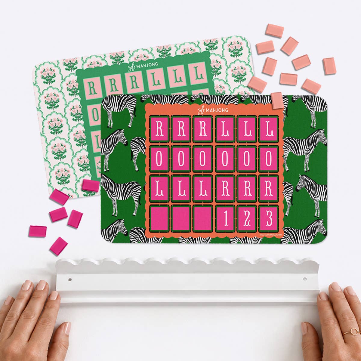 Mahjong Solo Practice Mats, Neoprene, Mix-n-Match Designs: Design #23