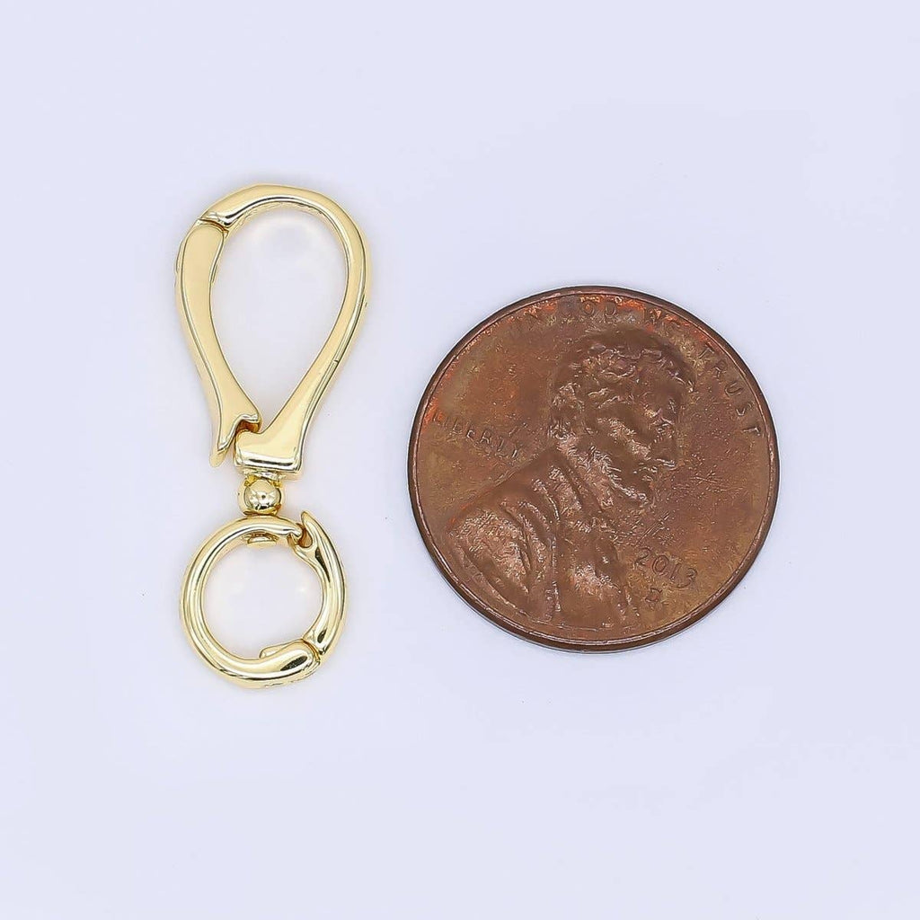 24K Gold Filled 26.5mm Pull Gate Oval Round Closure Finding | Z1155